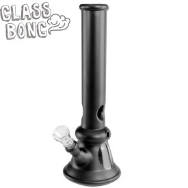 ブラック ガラスボング 30cm ボング ガラスパイプ Glass Bong 凡愚 喫煙具 水パイプ 煙管