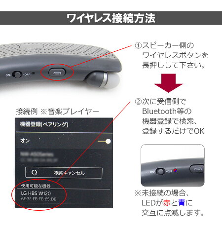 【送料無料】【即納】ウェアラブルスピーカーイヤホン機能ありACアダプタ付き超軽量マイク内蔵ワイヤレスBluetooth高音質首掛けスピーカーネックスピーカー肩掛け首かけ音楽プレーヤーハンズフリー通話ブルートゥースイヤホンヘッドホン