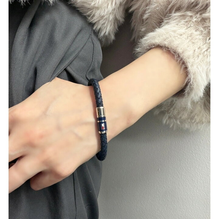 楽天市場】トミーヒルフィガー ブレスレット メンズ レザー ネイビー 