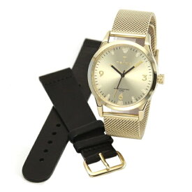 トリワ 時計 メンズ レディース ユニセックス 腕時計 SORTofBLACK ゴールド ステンレス ブラック レザー 替えベルト付 LAST114-ME021313 誕生日 ギフト 合格 社会人 記念日 内祝い 母の日 お祝い