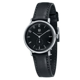 ドゥッファ ドイツ時計 レディース 腕時計 GROPIUS スモールセコンド 32mm シルバーケース ブラック レザー DF-7001-01 時計 誕生日 ギフト 卒業 入学 お祝い