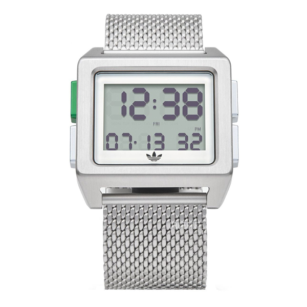 Adidas アディダス 時計 メンズ レディース ユニセックス 男女兼用 腕時計 ARCHIVE M1 アーカイブ デジタル シルバー メッシュ  ステンレス Z01-3244 ペアにおすすめ 誕生日 ギフト 卒業 入学 お祝い | ペアウォッチ 腕時計 ノップル