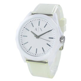 シンプル 見やすい かっこいい メンズ レディース ユニセックス 腕時計 アルマーニ エクスチェンジ 白 ホワイト＆クリア 透明ベルト とけい 内祝い 母の日 お祝い