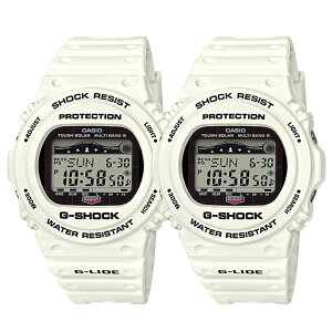 国内正規品 カシオ ペアウォッチ シェア 腕時計 手表 Gショック G-SHOCK ジーショック G-LIDE ジーライド 電波ソーラー デジタル 白 ホワイト GWX-5700CS-7JFGWX-5700CS-7JF 男女 カップル ペアセット 誕生