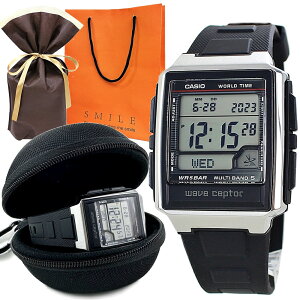 ラッピング済 ギフトセット カシオ ウェーブセプター メンズ 電波腕時計 男性 プレゼント 電波時計 デジタル 外国人へのプレゼント 国産メーカー 腕時計 手表 海外旅行 防水 釣り アウトド