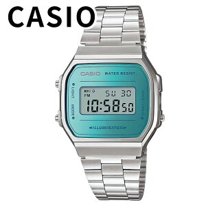 カシオ デジタル 腕時計 メンズ レディース キッズ 男女兼用 シンプル レトロ CASIO 時計 おしゃれ ブルー 水色 シルバー メタルバンド 中学生 高校生 誕生日プレゼント 彼氏 彼女 父 母 記念日