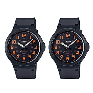 【国内正規品】CASIO カシオ 腕時計 手表 レトロなペアウォッチ チープカシオ チプカシ 同モデル2本組 シンプル アナログ 黒 ブラック オレンジ MW-240-4BJFMW-240-4BJF クリスマスプレゼント ランキ