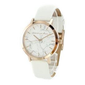 プレゼント 女性 20代 30代 40代 クリスチャンポール 時計 レディース 腕時計 Marble マーブル 白 ホワイト 天然皮革 レザー MWR3503 時計 誕生日 ギフト 内祝い 母の日 お祝い