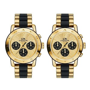 【ペア収納ケース付】coach コーチ 腕時計 ペアウォッチ おそろい ボーイズサイズ レガシー イエローゴールド ブラック カレンダー 1450253414502534 ブランド カップル 男女 ペアセット 誕生日 お祝い プレゼント ギフト
