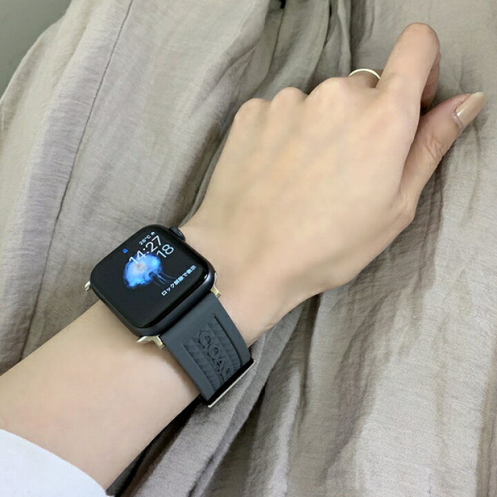 楽天市場】コーチ アップルウォッチ ベルト バンド 交換 グレー ラバー 