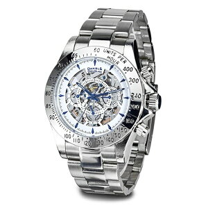 �������T�t���I DANIEL DOUGLAS �_�j�G���_�O���X ���v �����Y �r���v ��\ 40mm �z���C�g×�u���[ �V���o�[ �X�e�����X �@�B�� �������� DD8802-WHBL �r�W�l�X �j�� ���v �a���� �M�t�g ���l ���� ���w