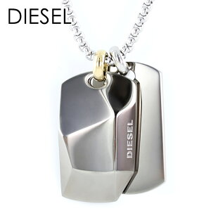 DIESEL ディーゼル ネックレス ペンダント ファッション ジュエリー アクセサリー ユニセックス メンズ レディース プレート ガンメタル シルバー ステンレス DX1143040 クリスマスプレゼント ラ