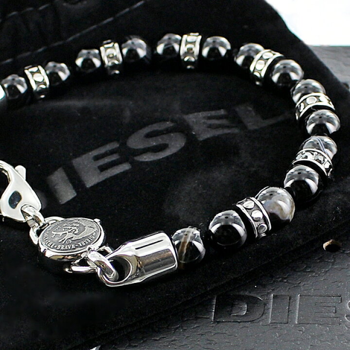 楽天市場 男性 彼氏 男 友達 お父さん 誕生日 プレゼント Diesel ディーゼル ブレスレット メンズ アクセサリー ブランド アクセ 数珠タイプ ブラック ロック ファッション 合格 入学 卒業 社会人 記念日 クリスマス プレゼント 22 ペアウォッチ 腕時計 ノップル