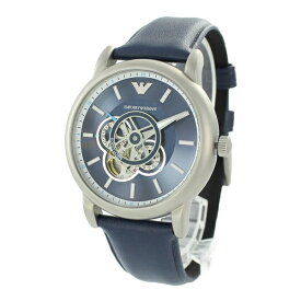 エンポリオアルマーニ ARMANI 腕時計 メンズ Meccanico メカリコ 自動巻き 機械式 スケルトン レトロ ネイビー 紺 天然皮革 革ベルト 男性用 時計 AR60011 ビジネス 男性 時計 誕生日 ギフト 内祝い 父の日 お祝い