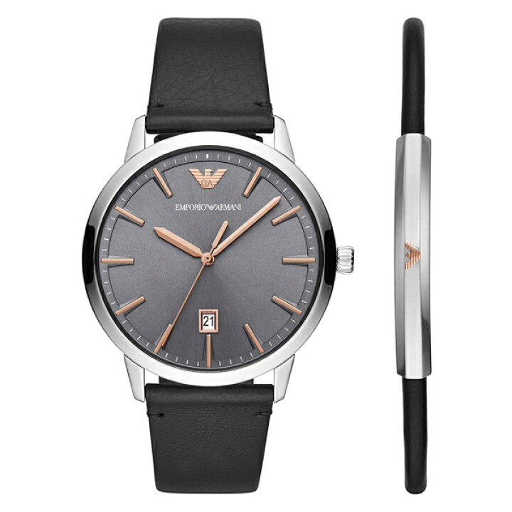 楽天市場 彼氏 喜ぶプレゼント エンポリオアルマーニ ギフトセット 時計 メンズ 腕時計 ブレスレットセット Ruggero ブラック レザー Ar ビジネス おしゃれ 男友達 誕生日 お祝い 合格 入学 卒業 社会人 記念日 母の日 父の日 22 ペアウォッチ 腕時計 ノップル