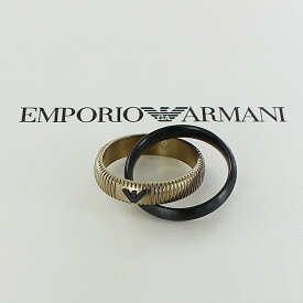 エンポリオアルマーニ 指輪 メンズ シンプル おしゃれ 2連 ステンレス リング 18号 20号 23号 男性 誕生日 プレゼント メンズ アクセサリー ブランド ファッション 内祝い 父の日 お祝い