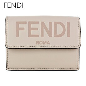 フェンディ FENDI メンズ レディース ユニセックス 三つ折り財布 ミニ財布 8M0395 AAYZ F1BA9 ブランドロゴ ベージュ レザー 内祝い 母の日 お祝い