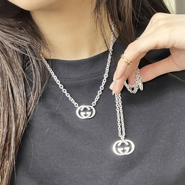 楽天市場】グッチ ペアネックレス ブランド シルバー925 Gロゴ 誕生日 
