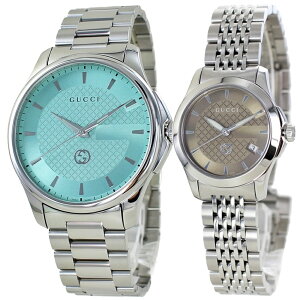 ペアウォッチ グッチ ペア 腕時計 手表 婚約 結婚 記念日 両親 プレゼント 高級時計 GUCCI Gタイムレス メンズ レディース お揃い カップル ペアギフト ターコイズブルー ブラウン ブレスレッ