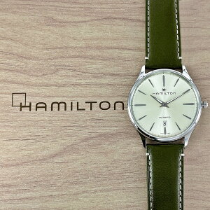 記念日 プレゼント ハミルトン 腕時計 手表 メンズ 自動巻き ジャズマスター シンライン グリーン 革バンド 結婚記念日 夫 誕生日 就職祝い 退職祝い 還暦祝い 男性 ギフト 記念日 クリスマ