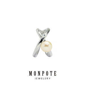 モンポット イヤーカフ パール 大ぶり 大きい レディース シンプル 片耳用 シルバー925 かっこいい 上品 普段使い おしゃれ 大人 女性 プレゼント 誕生日 結婚祝い 結婚記念日 母 妻 彼女 女友