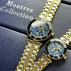 モントレス ペアウォッチ ペア腕時計 天然石 ブルー オパール ブレスレット 時計 腕時計 手表 ペア 大人 カップル お揃い プレゼント 両親 夫婦 誕生日 結婚式 結婚記念日 プレゼント おしゃ