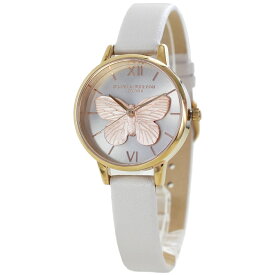 オリビアバートン 腕時計 レディース 電池式 革ベルト ブランド 3D バタフライ おしゃれ シンプル 女性 プレゼント 彼女 母 誕生日 記念日 ギフト 時計 内祝い 母の日 お祝い
