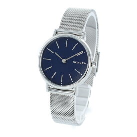 スカーゲン 腕時計 レディース 北欧 時計 シグネチャー シンプル 薄型 スリム ブルー 青文字盤 シルバー メッシュ SKW2759 ビジネス 内祝い 母の日 お祝い
