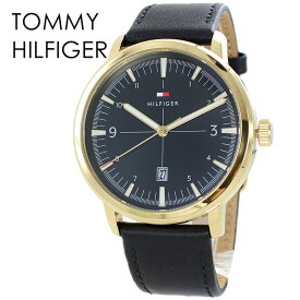 TOMMY HILFIGER トミーヒルフィガー 腕時計 メンズ 男性 かっこいい 見やすい 父 おしゃれ ブランド 感謝 誕生日 男友達 ギフト 贈り物 レザーベルト ウォッチ ブラック プレゼントに最適 内祝い 母の日 お祝い