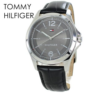 TOMMY HILFIGER トミーヒルフィガー 腕時計 手表 メンズ 男性 かっこいい 見やすい 父 おしゃれ ブランド 感謝 誕生日 男友達 ギフト 贈り物 レザーベルト ウォッチ ブラック プレゼントに最適 ク