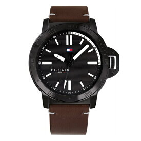 トミーヒルフィガー Tommy 腕時計 メンズ ブラック ブラウン 茶色 レザー 革ベルト 男性用 時計 1791589 ビジネス 男性 時計 誕生日 ギフト 内祝い 父の日 お祝い