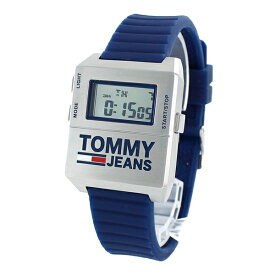 トミーヒルフィガー 時計 メンズ レディース ユニセックス 男女兼用 腕時計 Jeans ジーンズ デジタル スクエアケース シルバー ネイビー シリコンラバー 1791673時計 誕生日 ギフト 内祝い 父の日 お祝い