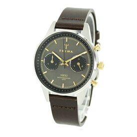TRIWA トリワ 時計 レディース 腕時計 北欧AQUATIC NIKKI デュアルタイム 革 オーガニックレザー スモーキーグレー ダークブラウン NKST103-SS010412 誕生日 ギフト 内祝い 父の日 お祝い