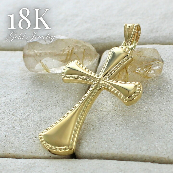 楽天市場】18金 ペンダントトップ ネックレス チャーム K18 18K クロス 