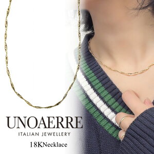 UNOAERRE �E�m�A�G�� �l�b�N���X K18 ���f�B�[�X �S�[���h �`�F�[�� �C�^���A�� 42cm 18�� �V���v�� ��i �W���G���[ �v���[���g �a���� �L�O�� �M�t�g ���l ���� ���w