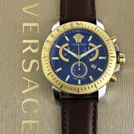 ヴェルサーチェ 腕時計 メンズ ヴェルサーチ 男性 プレゼント 時計 青文字盤 革ベルト ブラウン 実用的 ギフト ハイブランド 30代 40代 50代 記念日 誕生日 おしゃれ シンプル 内祝い 母の日 お祝い