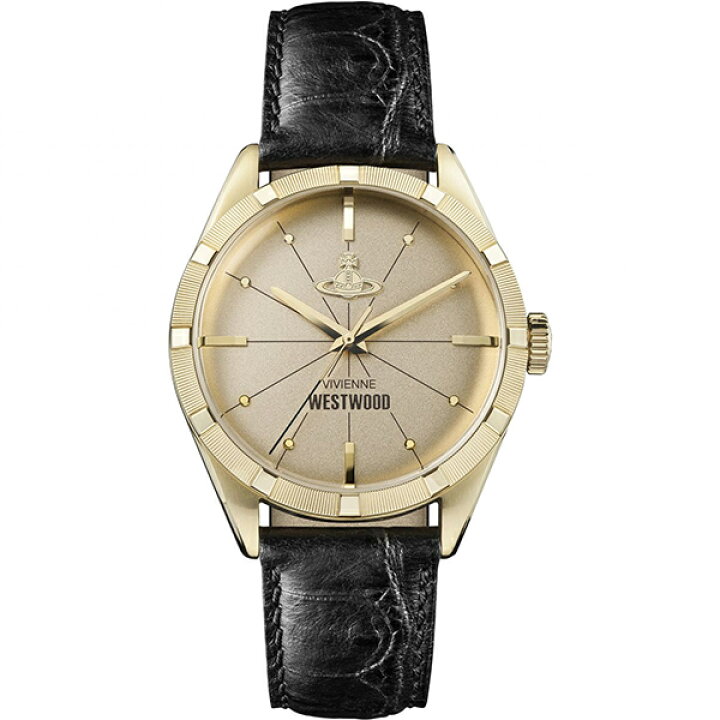 ヴィヴィアン ウエストウッド 時計 メンズ 腕時計 CONDUIT コンジット ゴールドケース ブラック レザー VV192GDBK  ビジネス 男性 誕生日 お祝い ギフト 合格 入学 卒業 社会人 記念日 ペアウォッチ 腕時計 ノップル