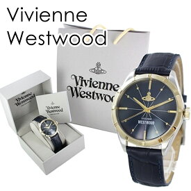 【ブランドショッパー付き】 お一人様1点限り ヴィヴィアン ウエストウッド 時計 メンズ 腕時計 CONDUIT コンジット ゴールド シルバーケース ネイビー レザー VV192NVNV ビジネス 男性 誕生日 ギフト 内祝い 父の日 お祝い