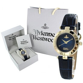 紙袋 ショッパー付き 時計収納ボックス付き ヴィヴィアン ウエストウッド 時計 レディース 腕時計 ブルー ネイビー 革 レザー VV092NVNV 時計 誕生日 お祝い 内祝い 父の日 お祝い