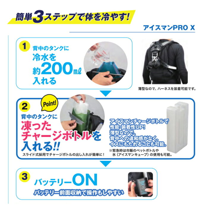 楽天市場】アイスマンベスト PRO X2 フルセット 【チャージボトル2本 