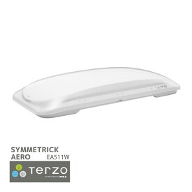 Terzo テルッツォ by PIAA ルーフボックス 320L シンメトリック エアロ ホワイト 左開き 薄型スリムフォルム エアロバー&スクエアバー対応モデル 安心のセーフティロック付 固定用ベルト内蔵 EA511W