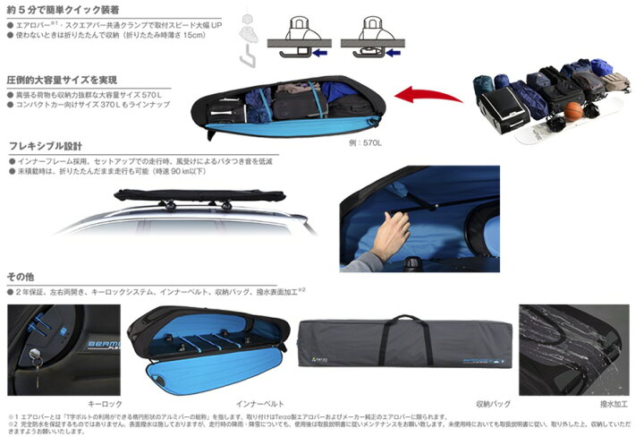 TERZO ルーフボックス 折り畳み BERMUDE FLEX5700