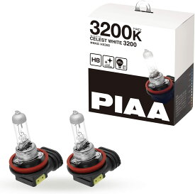 PIAA ヘッドランプ/フォグランプ用 ハロゲン 3200K セレストホワイトシリーズ 12V 35W 明るさ感：60W相当 H8 安心のメーカー保証1年付 車検対応 2個入 HX308
