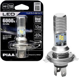 PIAA バイク用ヘッドライトバルブ LED 6000K デュアルビーム 12V 5/6W HS1 1個入 MLE7