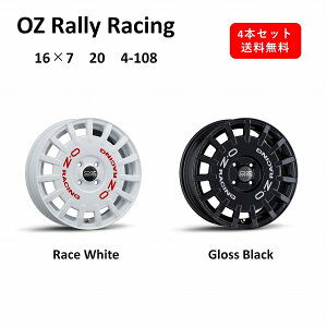 OZ Rally Racing 16C`@A~zC[4{Zbg@16×7J 20 4-108@Race White / Gloss Black [XzCg@OXubN@I[[bg [[VO@{@1s[X@t[tH[~