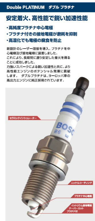 【楽天市場】BOSCH ボッシュ スパークプラグ FR5KPP332S 4本セット ダブルプラチナ Double PLATINUM ...