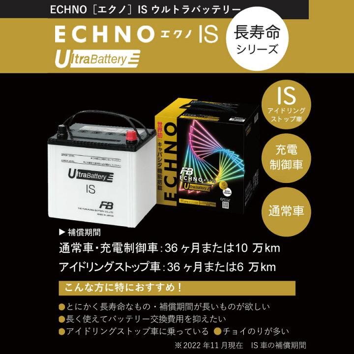 返品交換不可】IU-Q-85/D23L ECHNO[エクノ] IS UltraBattery 古河電池 