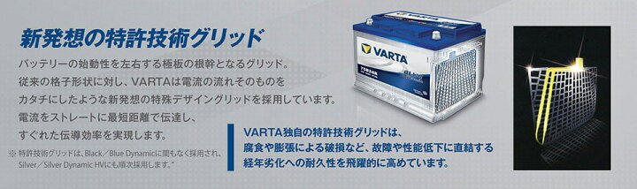 楽天市場】ドイツ製 VARTA バッテリー 560-901-068 A8(旧品番D52) AGM 