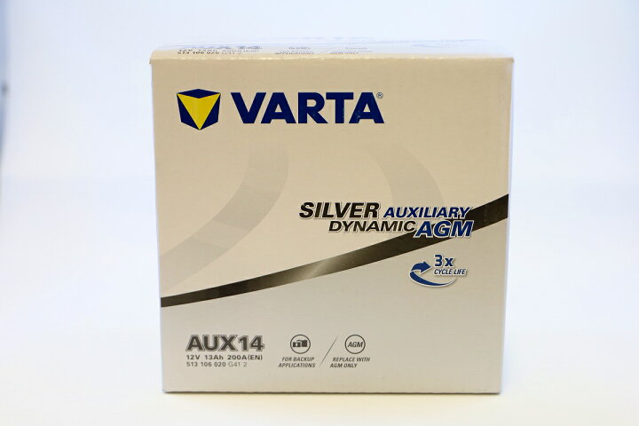 楽天市場】VARTA 補機 バッテリー 513106020G412 AGM AUX14 バルタ 513 