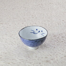 のらや 猫食器 小茶碗 ブルー 美濃焼 猫柄 食器